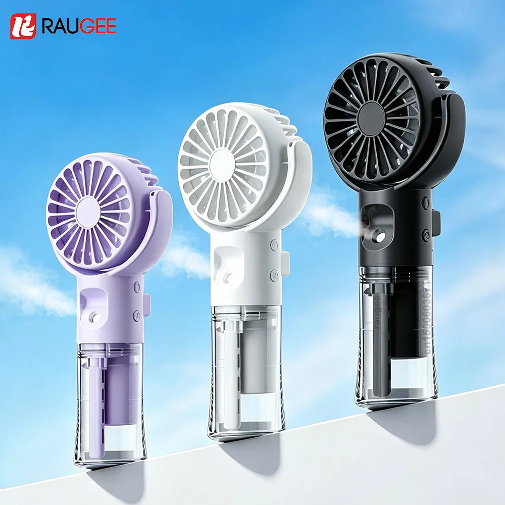 Portable Fan Mini Handheld Fan Water Mist Fan USB Rechargeable Fan Small Spray Humidifier Fan Personal Hand Fan New Air Cooler