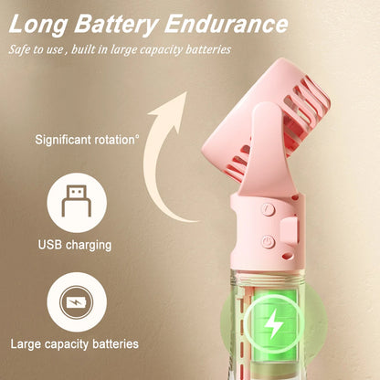 Portable Fan Mini Handheld Fan Water Mist Fan USB Rechargeable Fan Small Spray Humidifier Fan Personal Hand Fan New Air Cooler